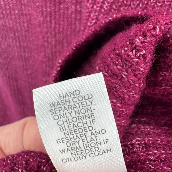 J Jill Sweater Womens Petite Large Lp Burgundy Marled V-Neck Tunic Pullover Knit - Picture 8 of 9